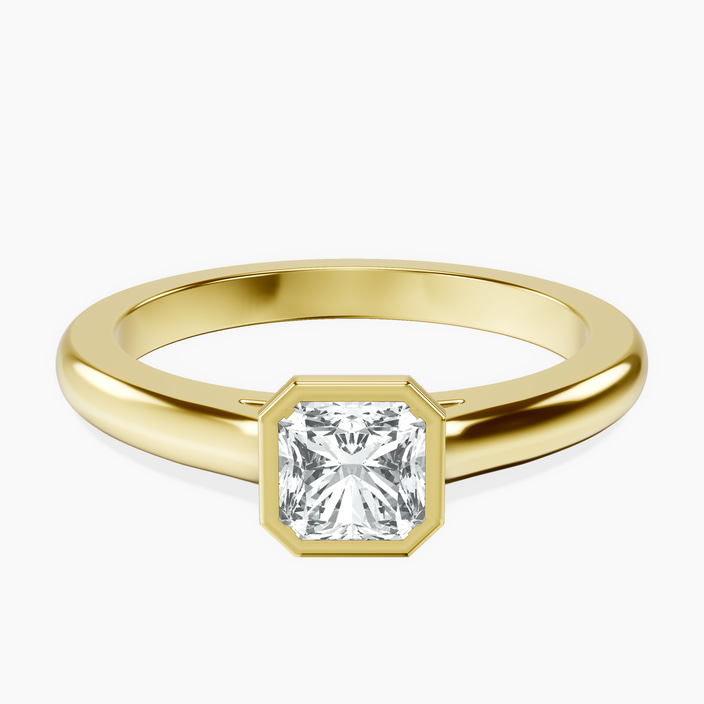 14kt Yellow Gold Calliope Bezel Floating Solitaire Lab Diamond Ring front image