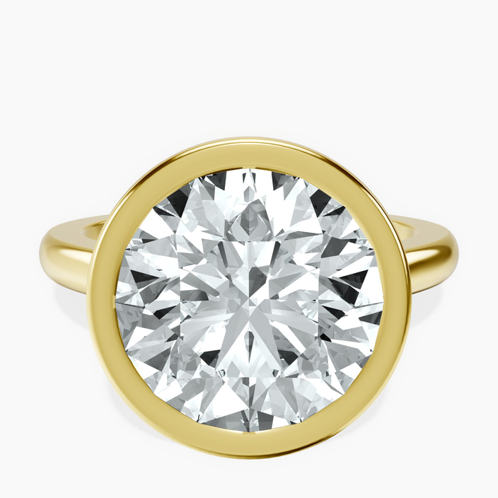14kt Yellow Gold Calliope Bezel Floating Solitaire Lab Diamond Ring front image