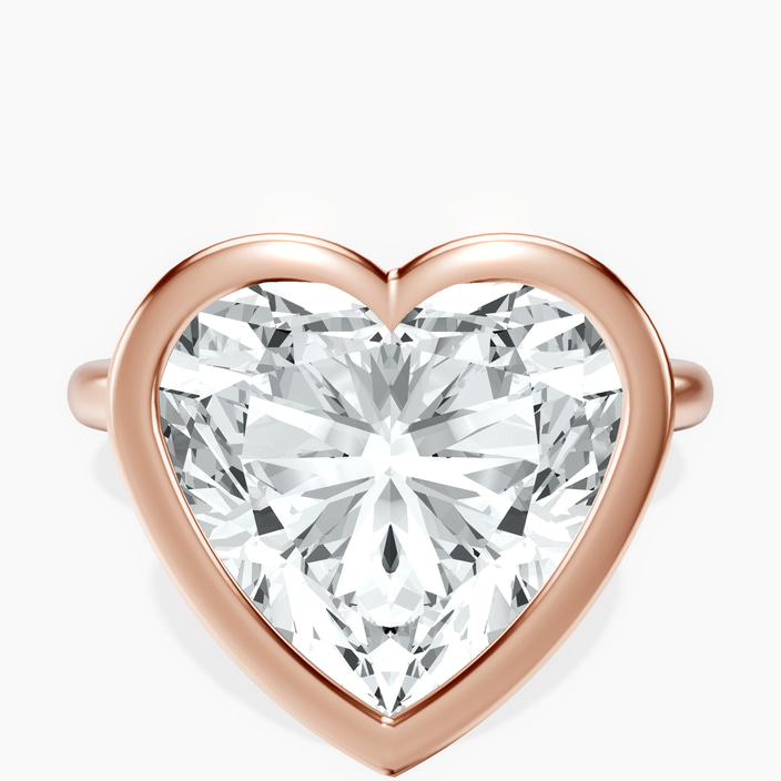 14kt Rose Gold Eugenia Classic Bezel Solitaire Lab Diamond Ring front image