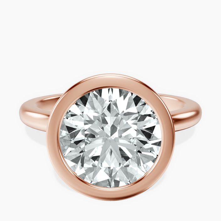 10kt Rose Gold Eugenia Classic Bezel Solitaire Lab Diamond Ring front image