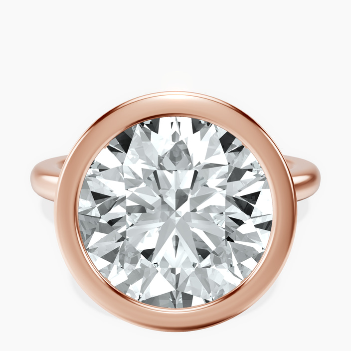 10kt Rose Gold Eugenia Classic Bezel Solitaire Lab Diamond Ring front image