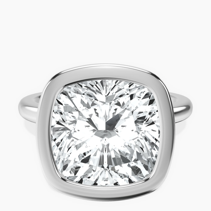 18kt White Gold Eugenia Classic Bezel Solitaire Lab Diamond Ring front image