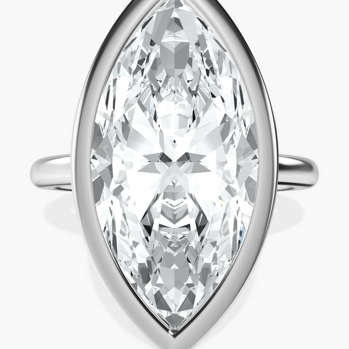 Platinum Eugenia Classic Bezel Solitaire Lab Diamond Ring front image