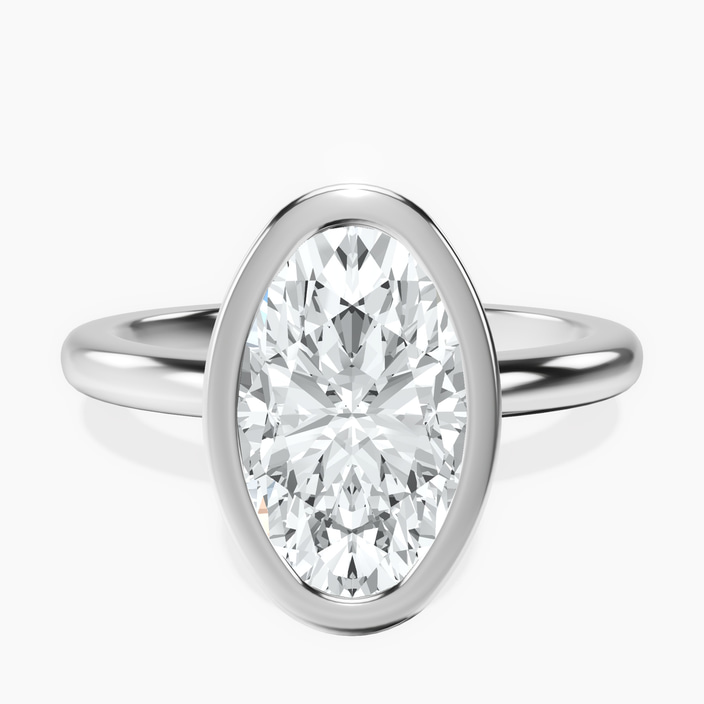Platinum Eugenia Classic Bezel Solitaire Lab Diamond Ring front image