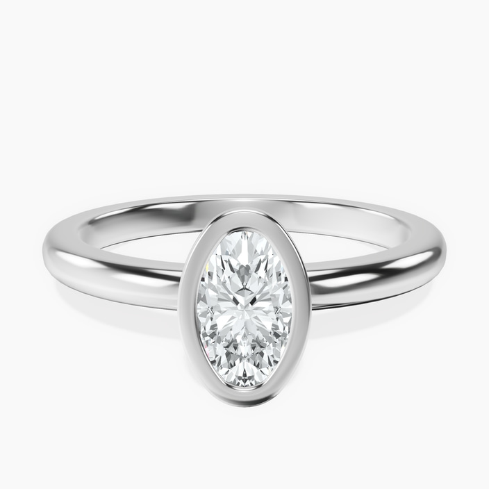 Platinum Eugenia Classic Bezel Solitaire Lab Diamond Ring front image