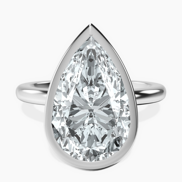 Platinum Eugenia Classic Bezel Solitaire Lab Diamond Ring front image