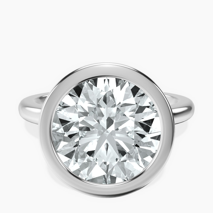 14kt White Gold Eugenia Classic Bezel Solitaire Lab Diamond Ring front image