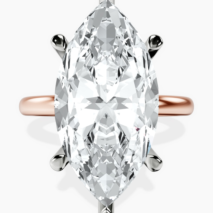 14kt Rose Gold Mildred Hidden Halo Solitaire Lab Diamond Ring front image