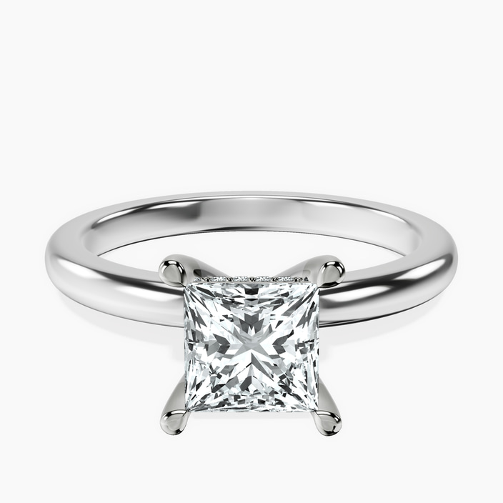 Platinum Mildred Hidden Halo Solitaire Lab Diamond Ring front image
