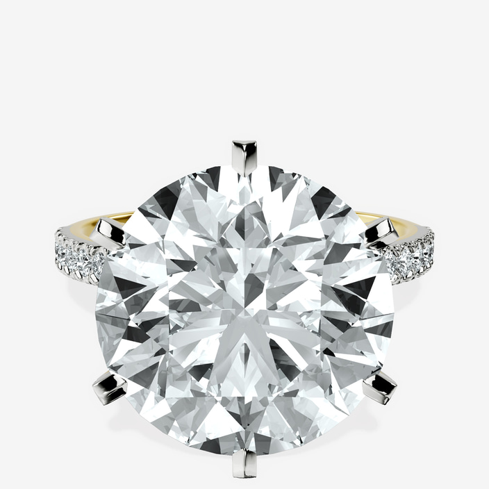 14kt Yellow Gold Mereia Secret Halo Lab Diamond Ring front image