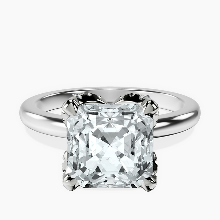 10kt White Gold Mabel Petal Solitaire Lab Diamond Ring front image