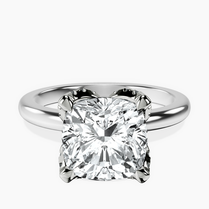 14kt White Gold Mabel Petal Solitaire Lab Diamond Ring front image