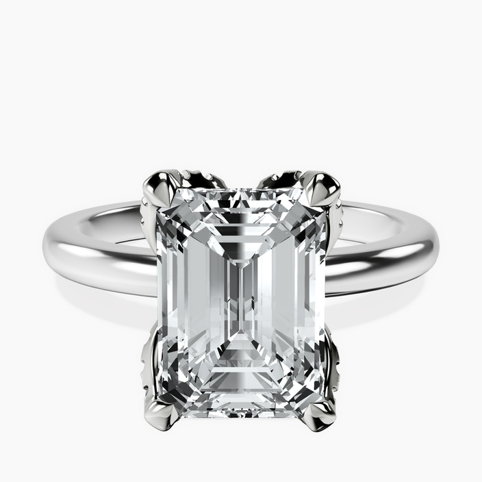 10kt White Gold Mabel Petal Solitaire Lab Diamond Ring front image