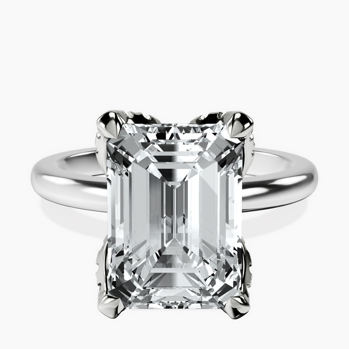 10kt White Gold Mabel Petal Solitaire Lab Diamond Ring front image