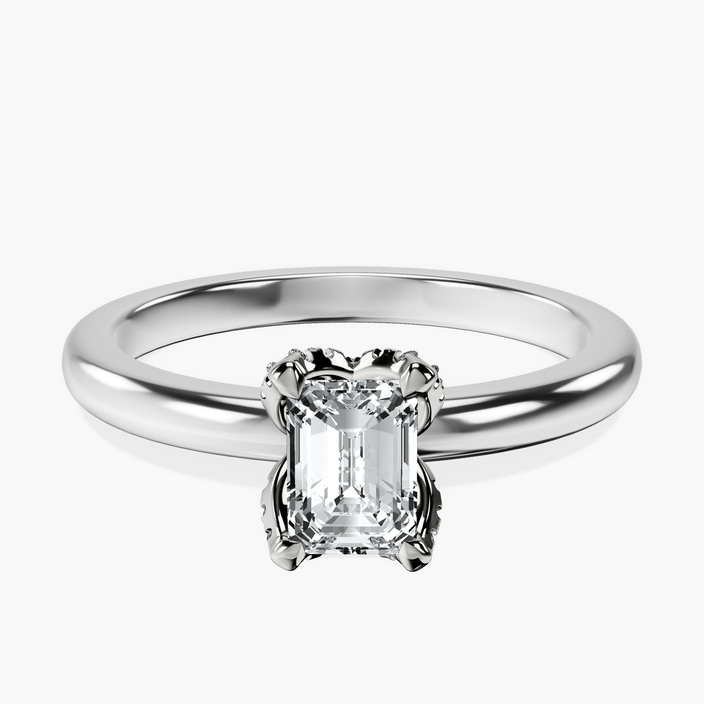 10kt White Gold Mabel Petal Solitaire Lab Diamond Ring front image