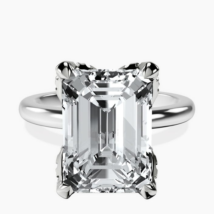 10kt White Gold Mabel Petal Solitaire Lab Diamond Ring front image