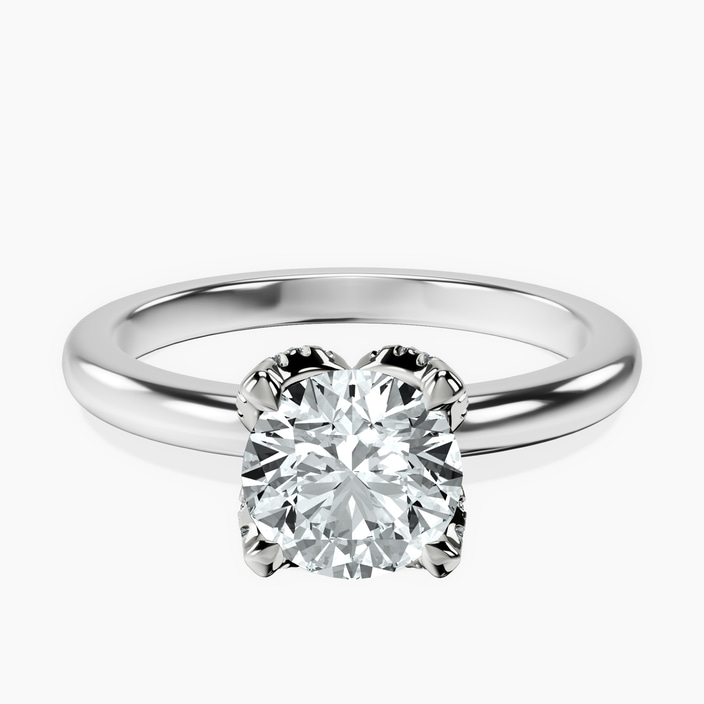10kt White Gold Mabel Petal Solitaire Lab Diamond Ring front image