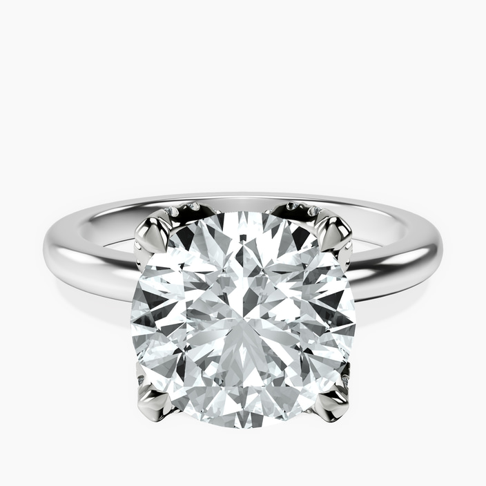 10kt White Gold Mabel Petal Solitaire Lab Diamond Ring front image