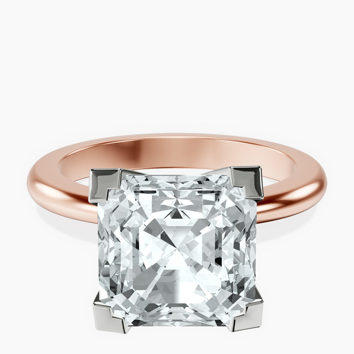 10kt Rose Gold Cordelia Knife Edge Solitaire Lab Diamond Ring front image