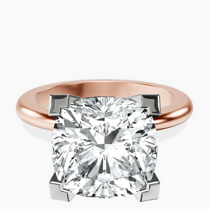 18kt Rose Gold Cordelia Knife Edge Solitaire Lab Diamond Ring front image