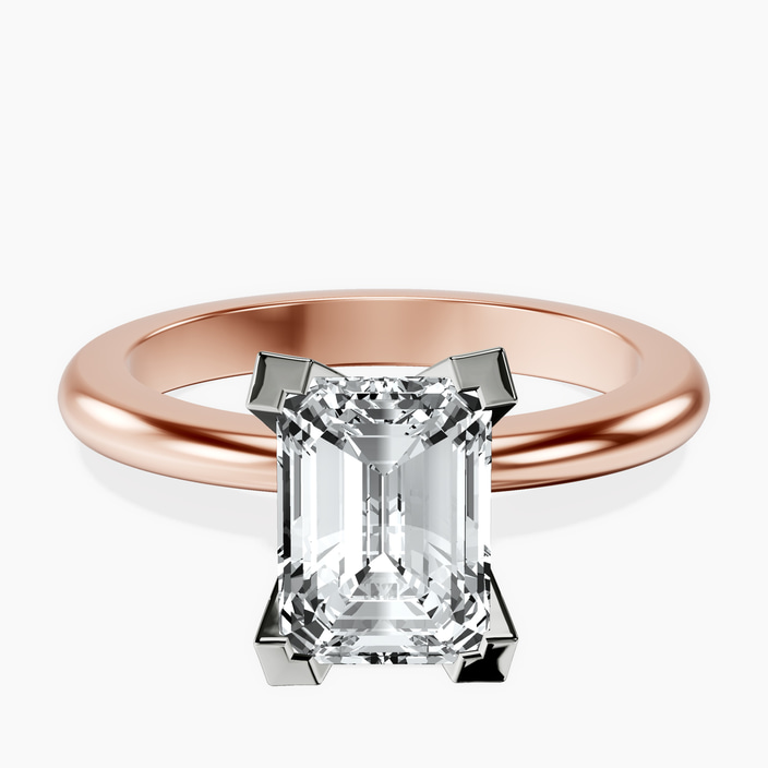 9ct Rose Gold Cordelia Knife Edge Solitaire Lab Diamond Ring front image