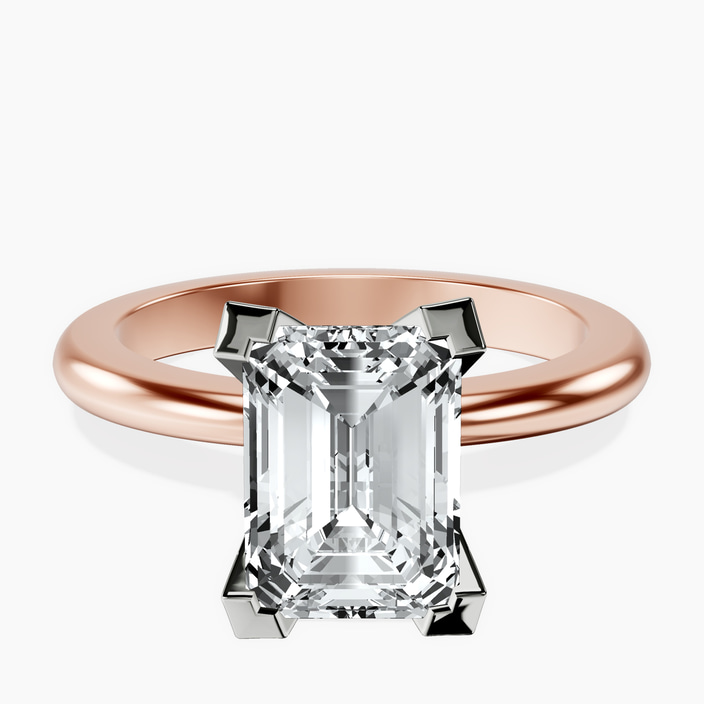 10kt Rose Gold Cordelia Knife Edge Solitaire Lab Diamond Ring front image