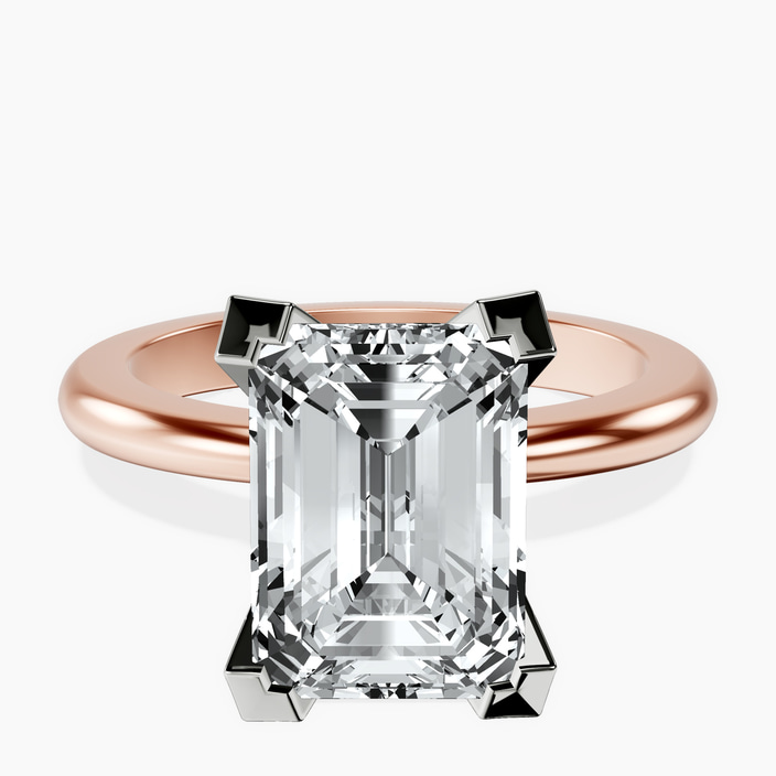 10kt Rose Gold Cordelia Knife Edge Solitaire Lab Diamond Ring front image