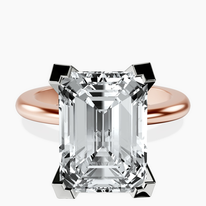 14kt Rose Gold Cordelia Knife Edge Solitaire Lab Diamond Ring front image
