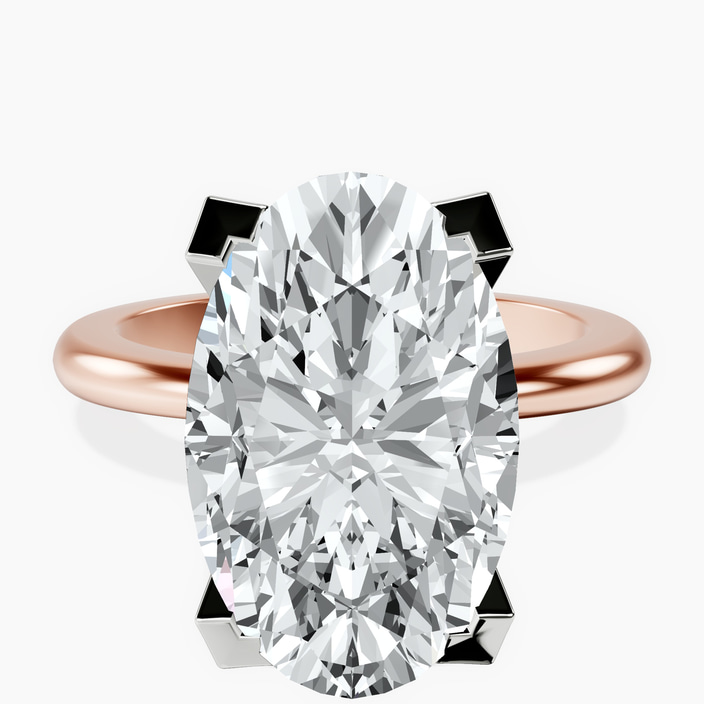 10kt Rose Gold Cordelia Knife Edge Solitaire Lab Diamond Ring front image