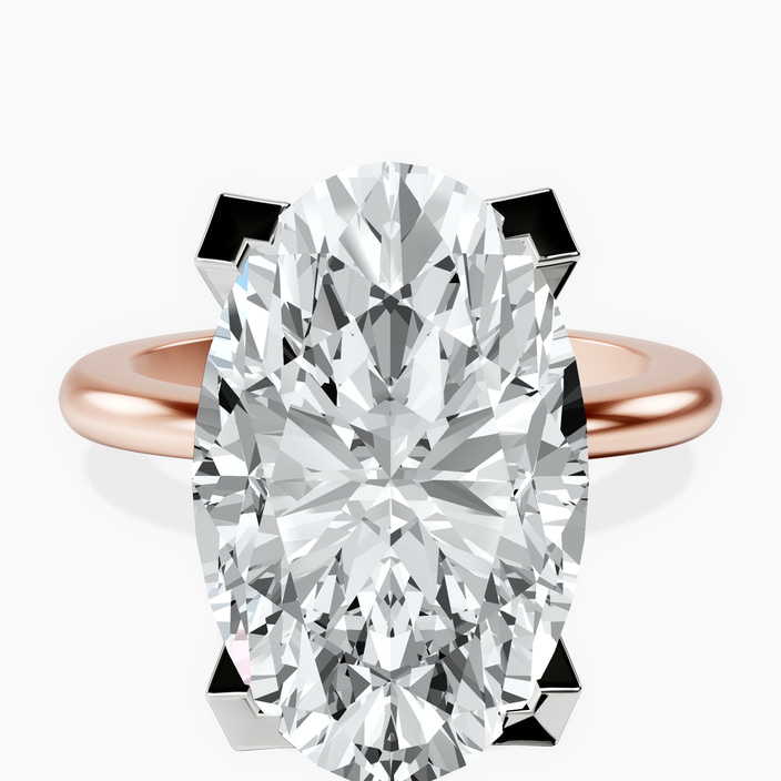 10kt Rose Gold Cordelia Knife Edge Solitaire Lab Diamond Ring front image