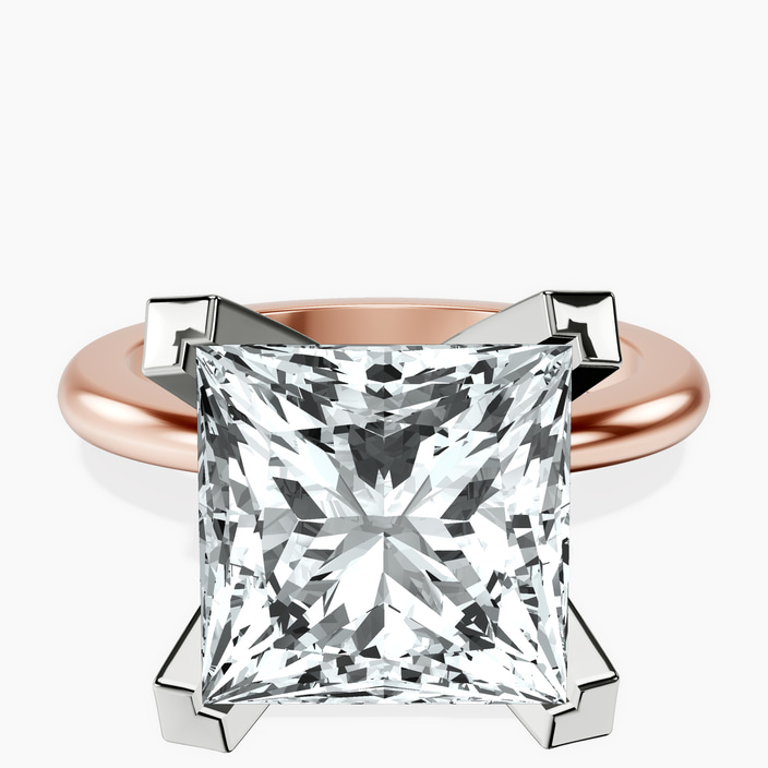 14kt Rose Gold Cordelia Knife Edge Solitaire Lab Diamond Ring front image