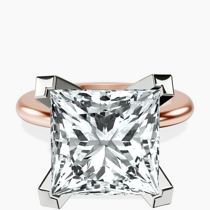10kt Rose Gold Cordelia Knife Edge Solitaire Lab Diamond Ring front image