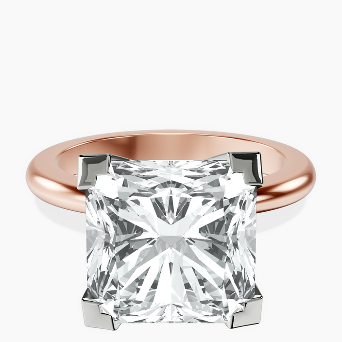 14kt Rose Gold Cordelia Knife Edge Solitaire Lab Diamond Ring front image