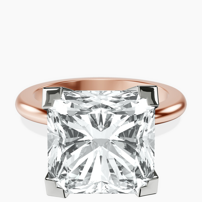 10kt Rose Gold Cordelia Knife Edge Solitaire Lab Diamond Ring front image