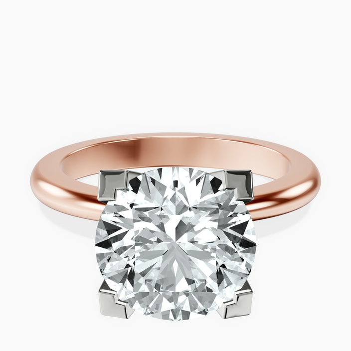 10kt Rose Gold Cordelia Knife Edge Solitaire Lab Diamond Ring front image