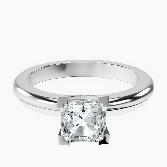 10kt White Gold Cordelia Knife Edge Solitaire Lab Diamond Ring front image