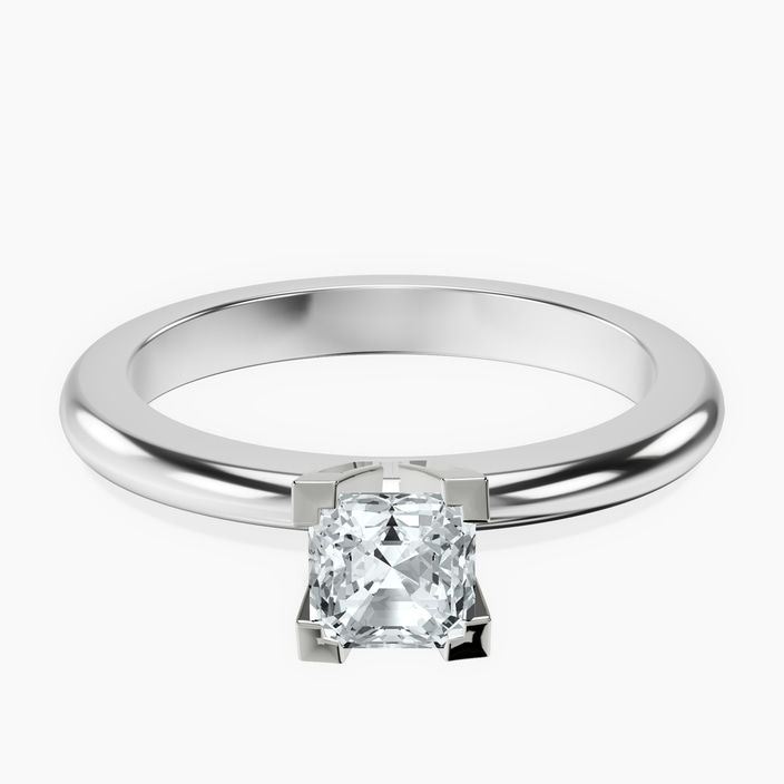 10kt White Gold Cordelia Knife Edge Solitaire Lab Diamond Ring front image