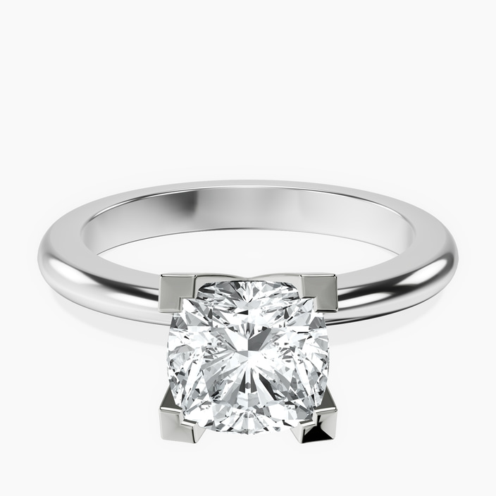 9ct White Gold Cordelia Knife Edge Solitaire Lab Diamond Ring front image