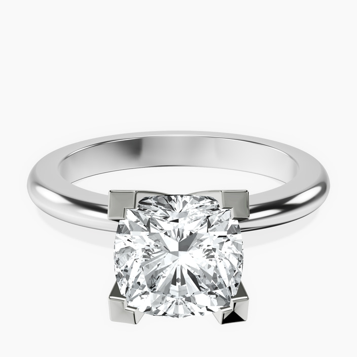 10kt White Gold Cordelia Knife Edge Solitaire Lab Diamond Ring front image