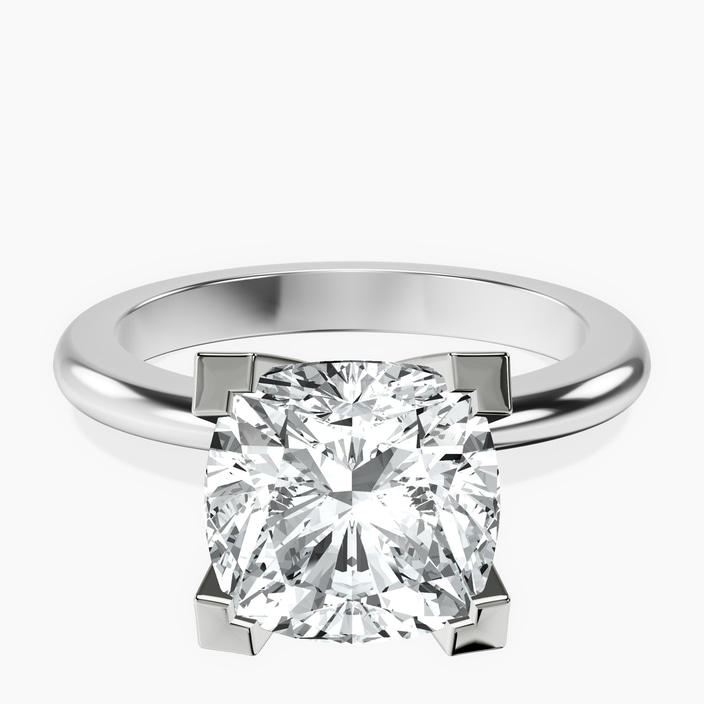 10kt White Gold Cordelia Knife Edge Solitaire Lab Diamond Ring front image