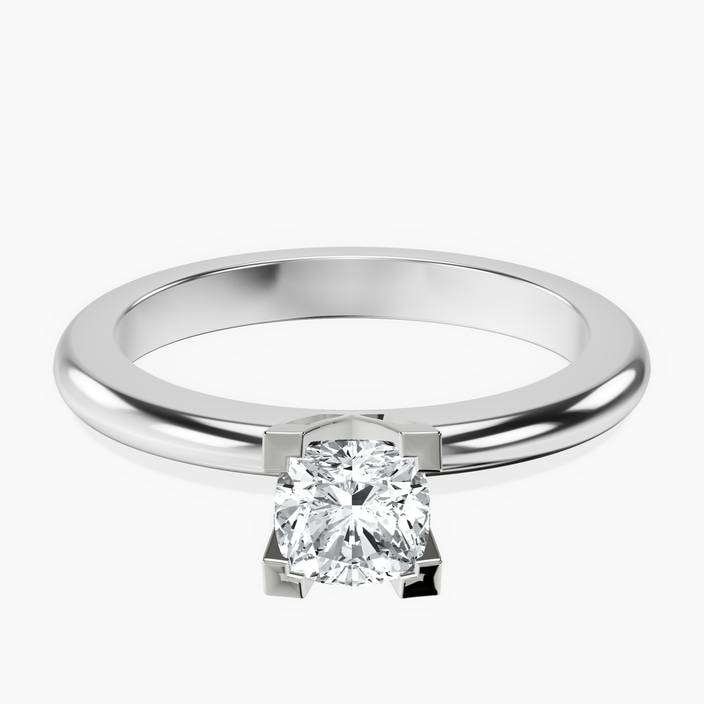 10kt White Gold Cordelia Knife Edge Solitaire Lab Diamond Ring front image