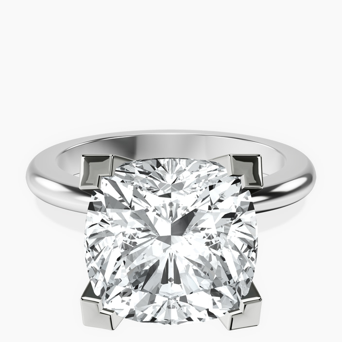 10kt White Gold Cordelia Knife Edge Solitaire Lab Diamond Ring front image