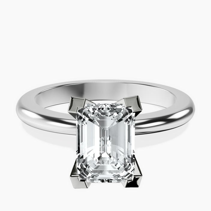 9ct White Gold Cordelia Knife Edge Solitaire Lab Diamond Ring front image