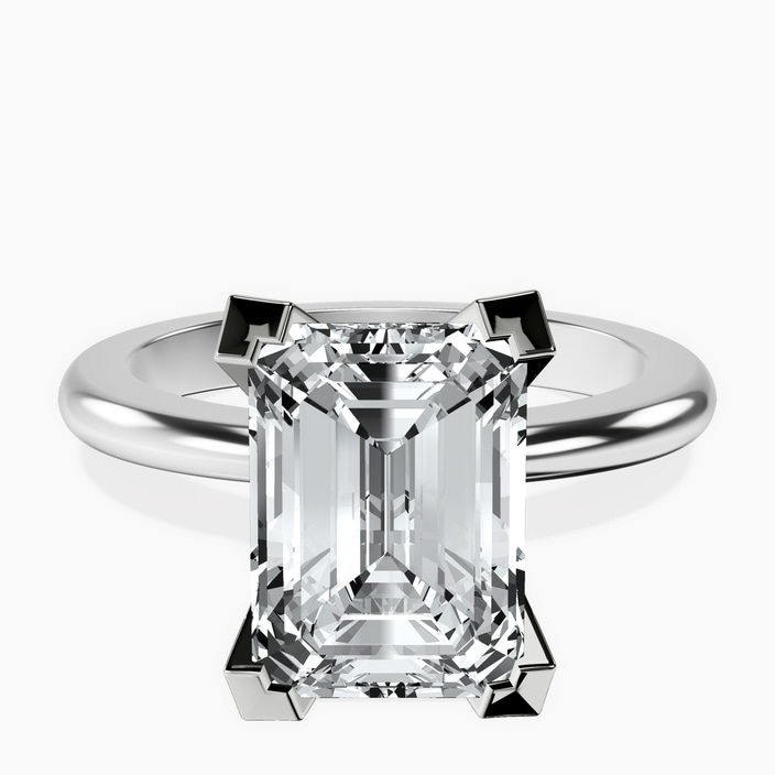 10kt White Gold Cordelia Knife Edge Solitaire Lab Diamond Ring front image