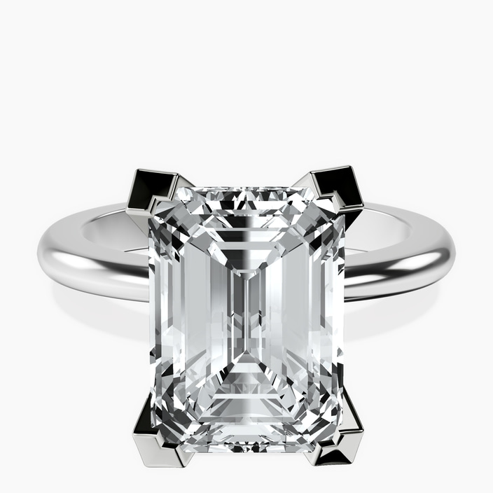 10kt White Gold Cordelia Knife Edge Solitaire Lab Diamond Ring front image