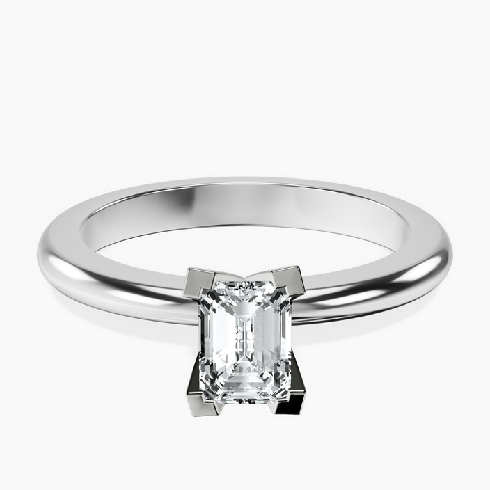 10kt White Gold Cordelia Knife Edge Solitaire Lab Diamond Ring front image