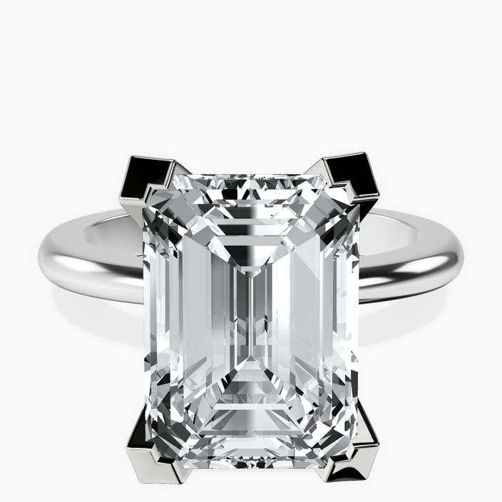 10kt White Gold Cordelia Knife Edge Solitaire Lab Diamond Ring front image