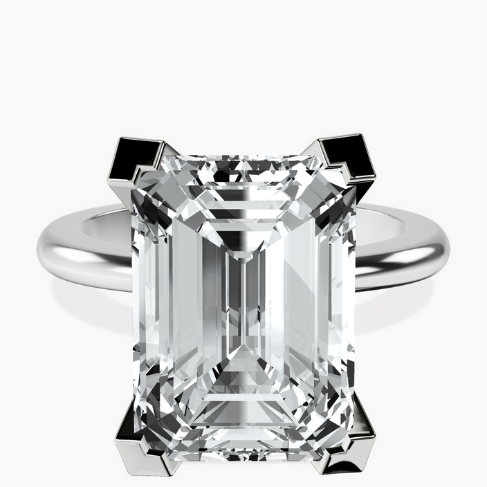 10kt White Gold Cordelia Knife Edge Solitaire Lab Diamond Ring front image