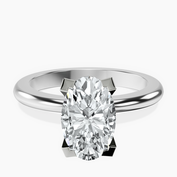 9ct White Gold Cordelia Knife Edge Solitaire Lab Diamond Ring front image
