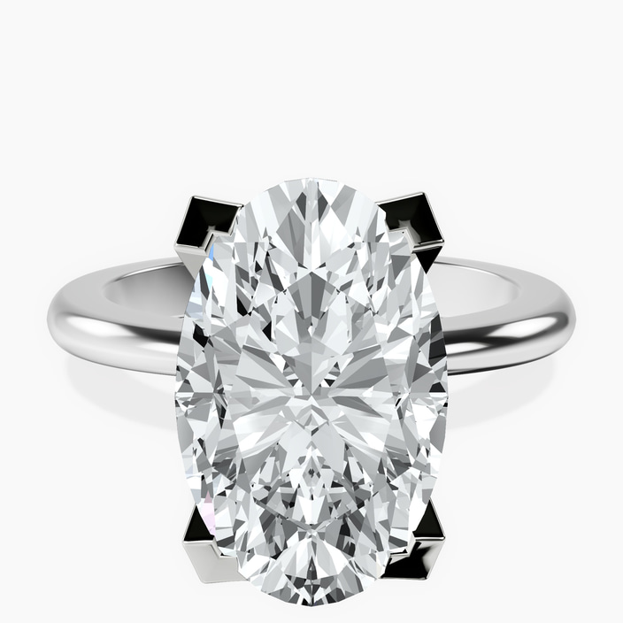 10kt White Gold Cordelia Knife Edge Solitaire Lab Diamond Ring front image